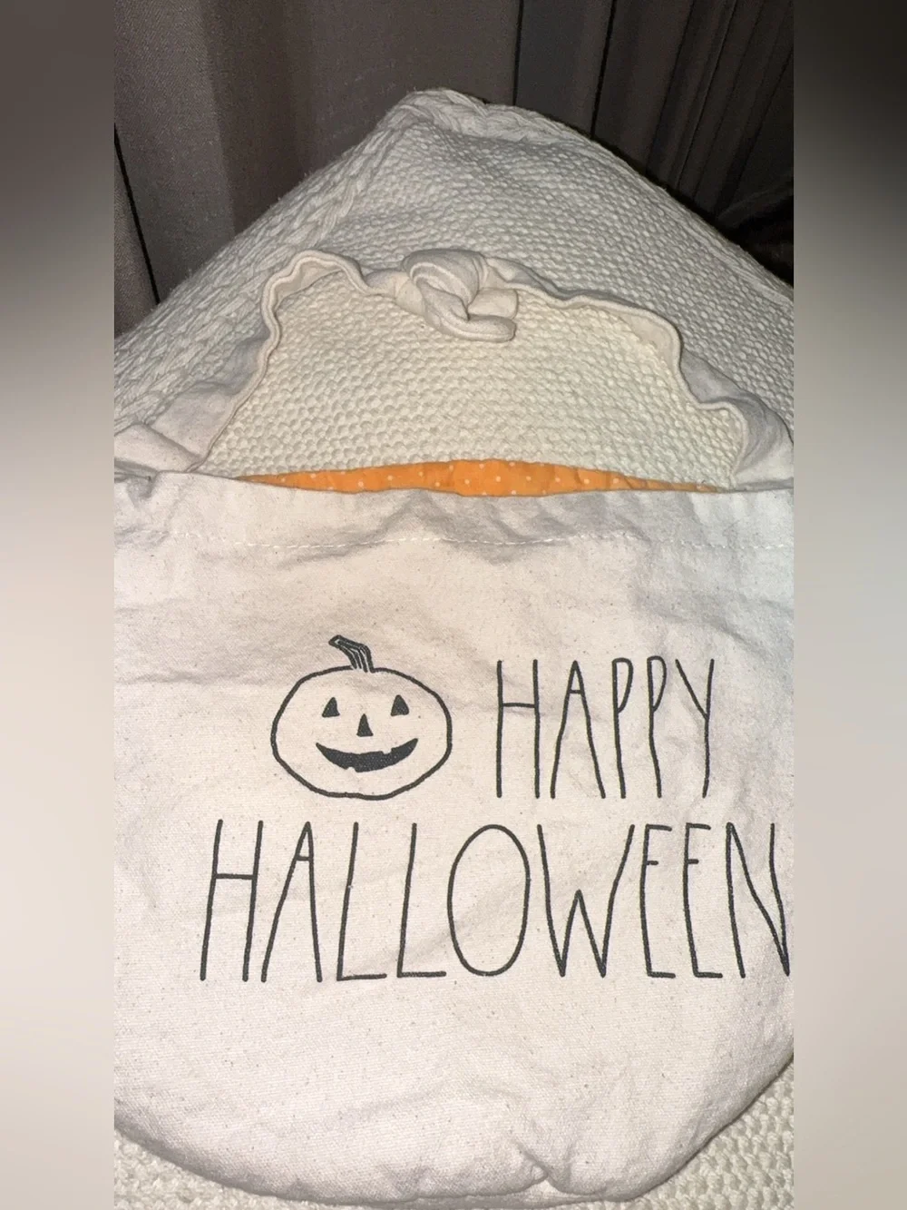 Rae Dunn ‘Happy Halloween’ canvas-like tote bag for trick or treating/etc